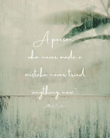 Albert Einstein Quote: Never Made a Mistake White Modern Wood Framed Art Print with Double Matting by ArtsyQuotes