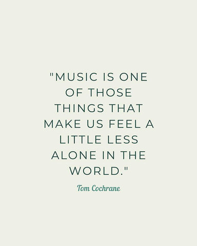 Tom Cochrane Quote: Less Alone Black Ornate Wood Framed Art Print with Double Matting by ArtsyQuotes