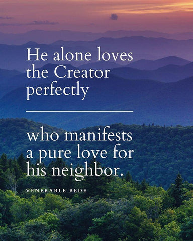 Venerable Bede Quote: The Creator White Modern Wood Framed Art Print with Double Matting by ArtsyQuotes