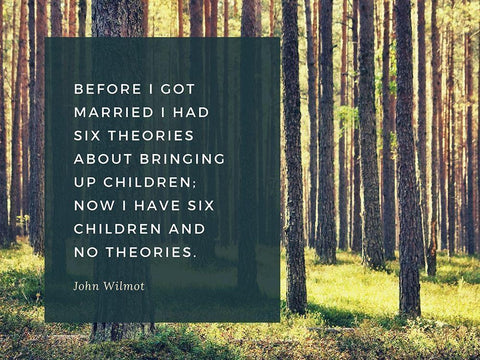 John Wilmot Quote: Six Theories White Modern Wood Framed Art Print with Double Matting by ArtsyQuotes