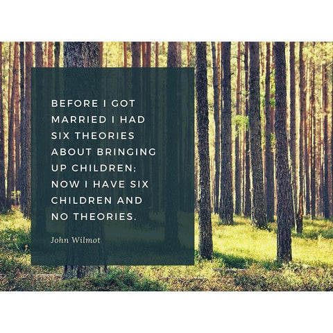 John Wilmot Quote: Six Theories Black Modern Wood Framed Art Print with Double Matting by ArtsyQuotes