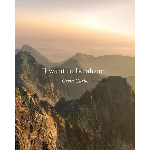 Greta Garbo Quote: To Be Alone White Modern Wood Framed Art Print by ArtsyQuotes