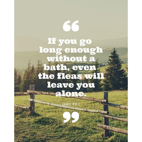 Ernie Pyle Quote: Even the Fleas Black Modern Wood Framed Art Print with Double Matting by ArtsyQuotes