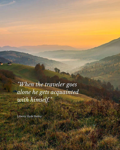 Liberty Hyde Bailey Quote: The Traveler Black Ornate Wood Framed Art Print with Double Matting by ArtsyQuotes