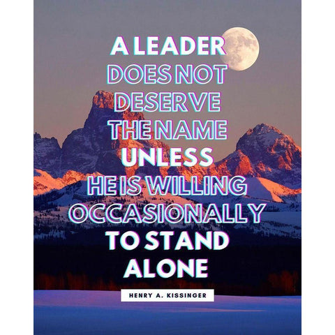 Henry A. Kissinger Quote: A Leader Black Modern Wood Framed Art Print with Double Matting by ArtsyQuotes