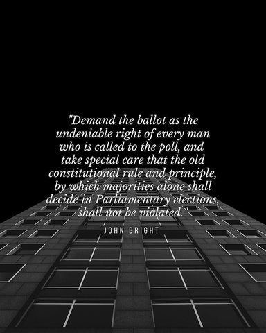 John Bright Quote: The Undeniable Right White Modern Wood Framed Art Print with Double Matting by ArtsyQuotes