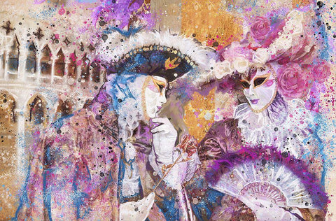 Romance Venice I White Modern Wood Framed Art Print with Double Matting by Wiley, Marta