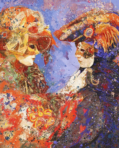 Romance Venice II Black Ornate Wood Framed Art Print with Double Matting by Wiley, Marta