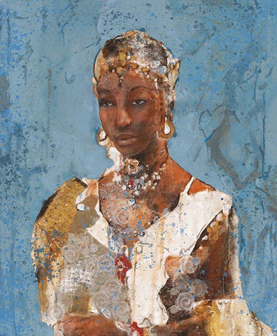 Tranquility VI White Modern Wood Framed Art Print with Double Matting by Wiley, Marta