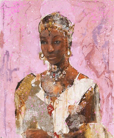 Tranquility Pink V White Modern Wood Framed Art Print with Double Matting by Wiley, Marta