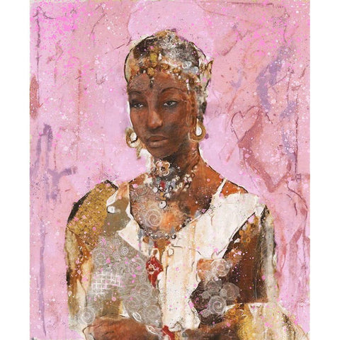 Tranquility Pink V Black Modern Wood Framed Art Print by Wiley, Marta