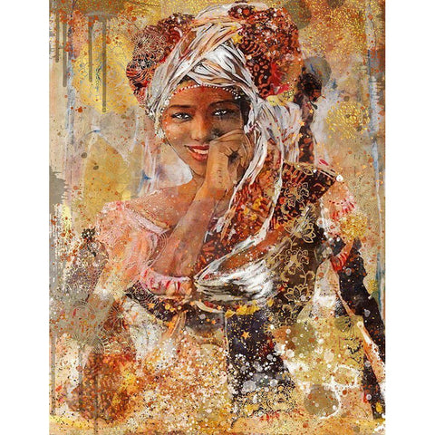 Tan African Dreams White Modern Wood Framed Art Print by Wiley, Marta