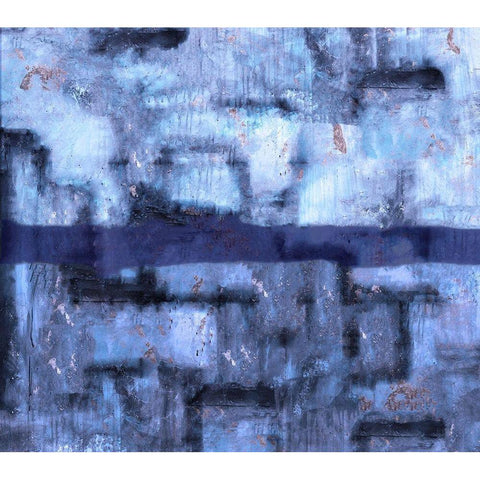 Blue Abstract XXVIIII White Modern Wood Framed Art Print by Wiley, Marta