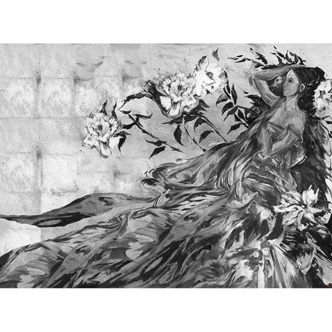 India Ink Sketch Black Modern Wood Framed Art Print with Double Matting by Wiley, Marta