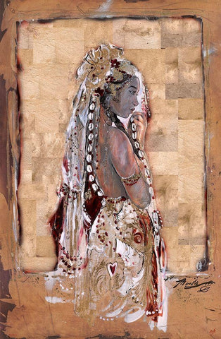 Golden Princess Black Ornate Wood Framed Art Print with Double Matting by Wiley, Marta