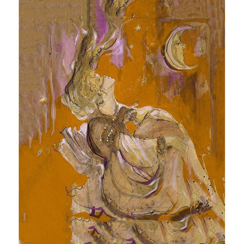 Golden White Modern Wood Framed Art Print by Wiley, Marta