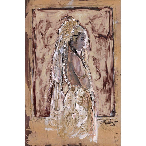 African Queen II Black Modern Wood Framed Art Print with Double Matting by Wiley, Marta