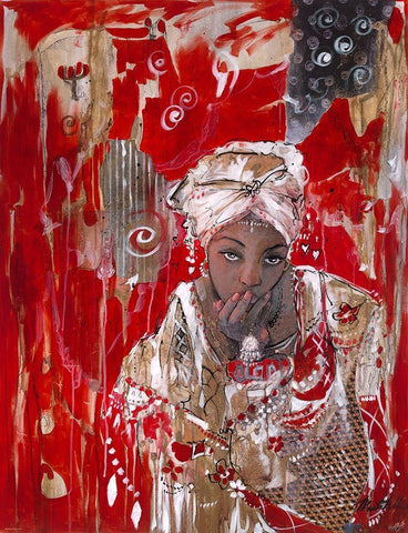 African Dream White Modern Wood Framed Art Print with Double Matting by Wiley, Marta