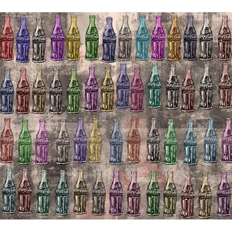 Coke Silkscreen Colors VI Black Modern Wood Framed Art Print with Double Matting by Wiley, Marta
