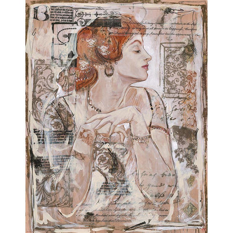 Vintage Doll II Black Modern Wood Framed Art Print with Double Matting by Wiley, Marta