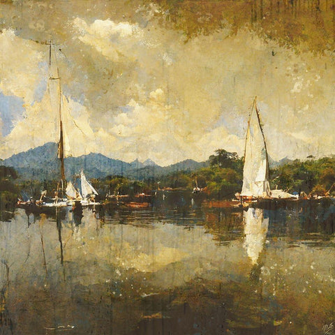 Valle De Bravo I Black Modern Wood Framed Art Print with Double Matting by Wiley, Marta