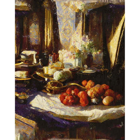 Abundance II Gold Ornate Wood Framed Art Print with Double Matting by Wiley, Marta