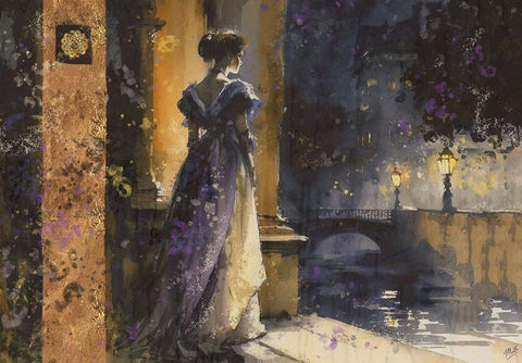 Paris Nights IIII Black Ornate Wood Framed Art Print with Double Matting by Wiley, Marta