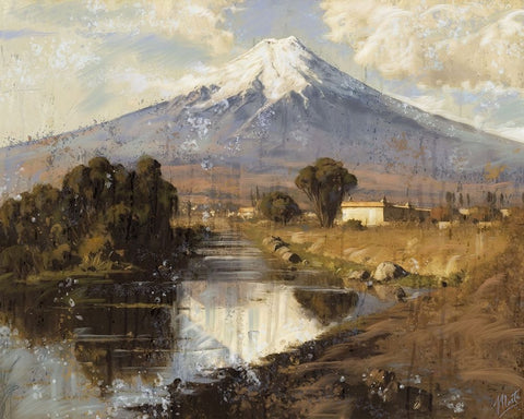 Popo, Mexicio Black Ornate Wood Framed Art Print with Double Matting by Wiley, Marta