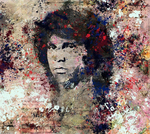 Jim Morrison II Black Ornate Wood Framed Art Print with Double Matting by Wiley, Marta