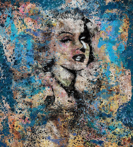 Marilyn Monroe III Black Ornate Wood Framed Art Print with Double Matting by Wiley, Marta