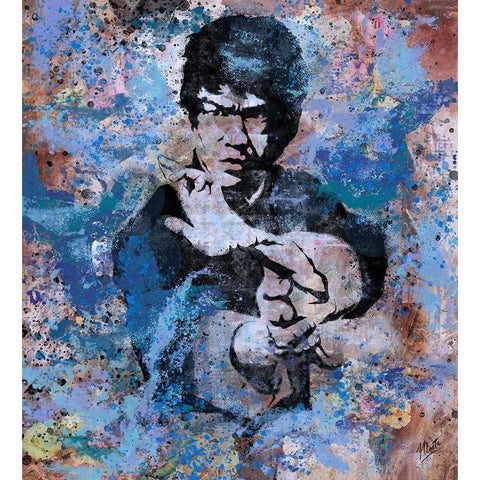 Bruce Lee VII Black Modern Wood Framed Art Print by Wiley, Marta