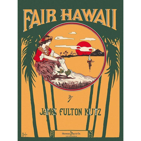 Fair Hawaii White Modern Wood Framed Art Print by Morgan