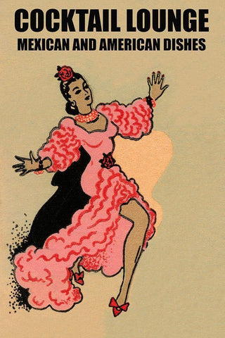 Cocktail Lounge Black Ornate Wood Framed Art Print with Double Matting by Vintage Booze Labels