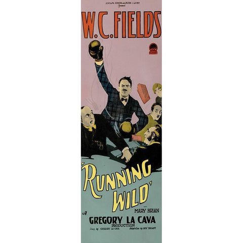 Movie Poster: W.C. Fields - Running Wild White Modern Wood Framed Art Print by Unknown 20th Century American Illustrator