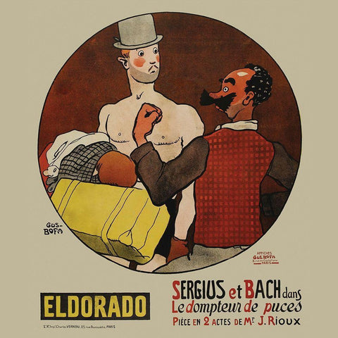 Movie Poster: Le dompteur de puces White Modern Wood Framed Art Print with Double Matting by Unknown 20th Century French Illustrator