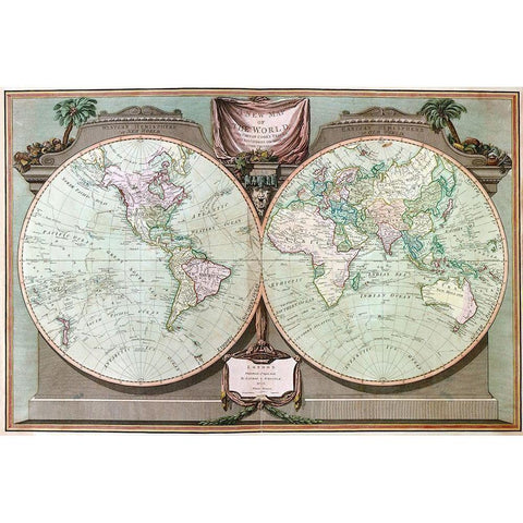 Imperial Sheet Atlas Black Modern Wood Framed Art Print with Double Matting by Laurie, Robert
