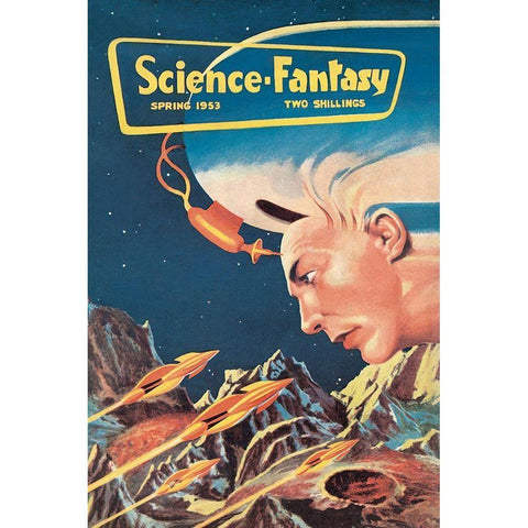 Science-Fantasy: Leader of the Mind Control Legion Black Modern Wood Framed Art Print with Double Matting by Retrosci-fi