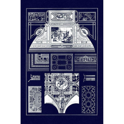 Cloister Vaults and Coved Ceilings (Blueprint) Black Modern Wood Framed Art Print with Double Matting by Buhlmann, J.