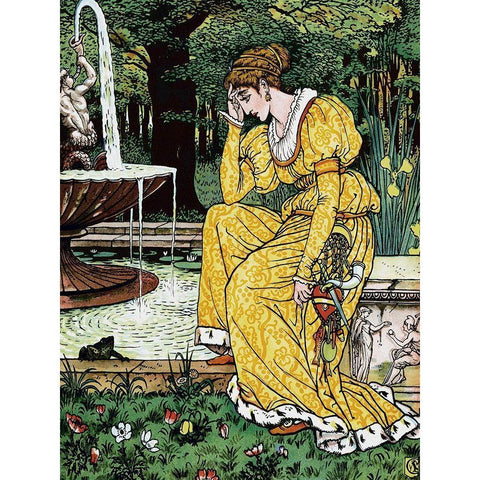 Frog Prince - In Yellow Gold Ornate Wood Framed Art Print with Double Matting by Crane, Walter