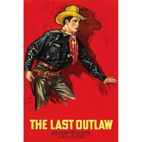 Vintage Westerns: Last Outlaw White Modern Wood Framed Art Print by Unknown
