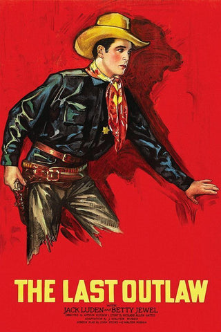 Vintage Westerns: Last Outlaw White Modern Wood Framed Art Print with Double Matting by Unknown