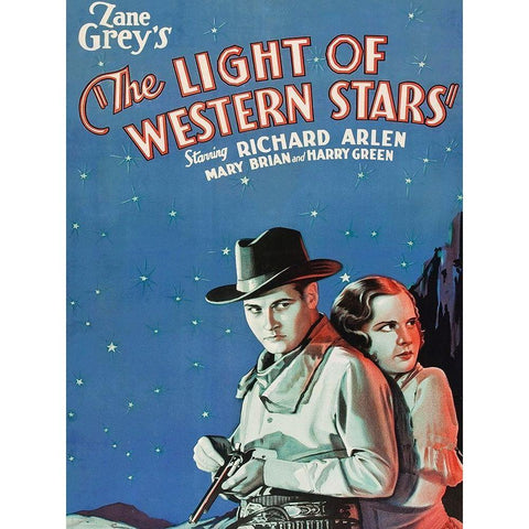 Vintage Westerns: Light of the Western Stars White Modern Wood Framed Art Print by Unknown