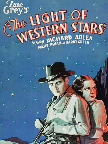 Vintage Westerns: Light of the Western Stars White Modern Wood Framed Art Print with Double Matting by Unknown