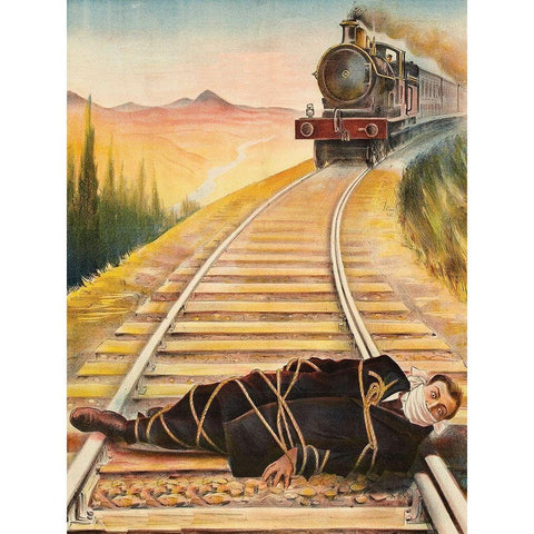 Vintage Westerns: Main de Fer White Modern Wood Framed Art Print by Unknown
