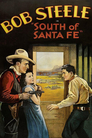 Vintage Westerns: South of Santa Fe White Modern Wood Framed Art Print with Double Matting by Unknown