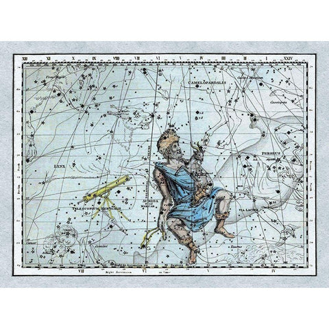 Maps of the Heavens: Auriga the Charioteer White Modern Wood Framed Art Print by Jamieson, Alexander