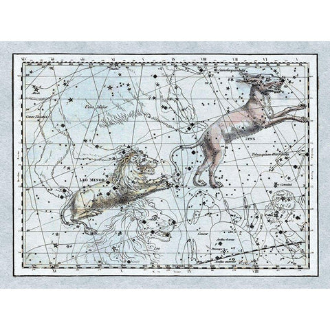 Maps of the Heavens: Leo Minor White Modern Wood Framed Art Print by Jamieson, Alexander