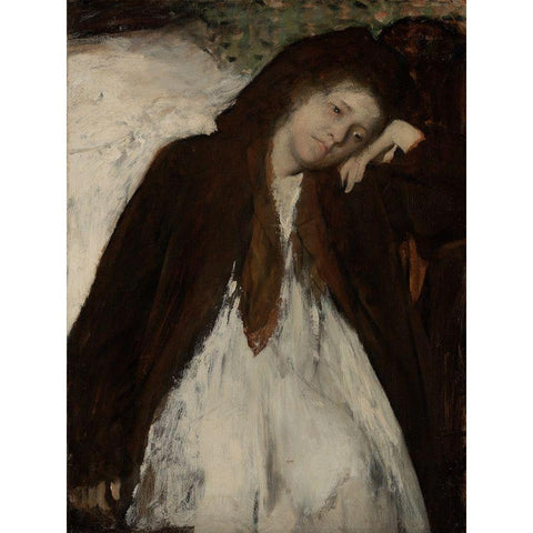 The Convalescent White Modern Wood Framed Art Print by Degas, Edgar