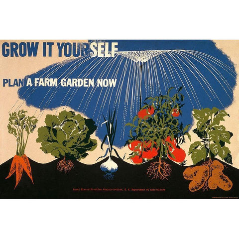 Grow it yourself - Plan a farm garden now Black Modern Wood Framed Art Print by Bayer, Herbert