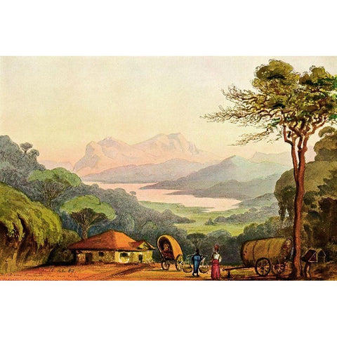 Nurellia-See Vom Rambodde-Paß, Ceylon Gold Ornate Wood Framed Art Print with Double Matting by Haeckel, Ernst